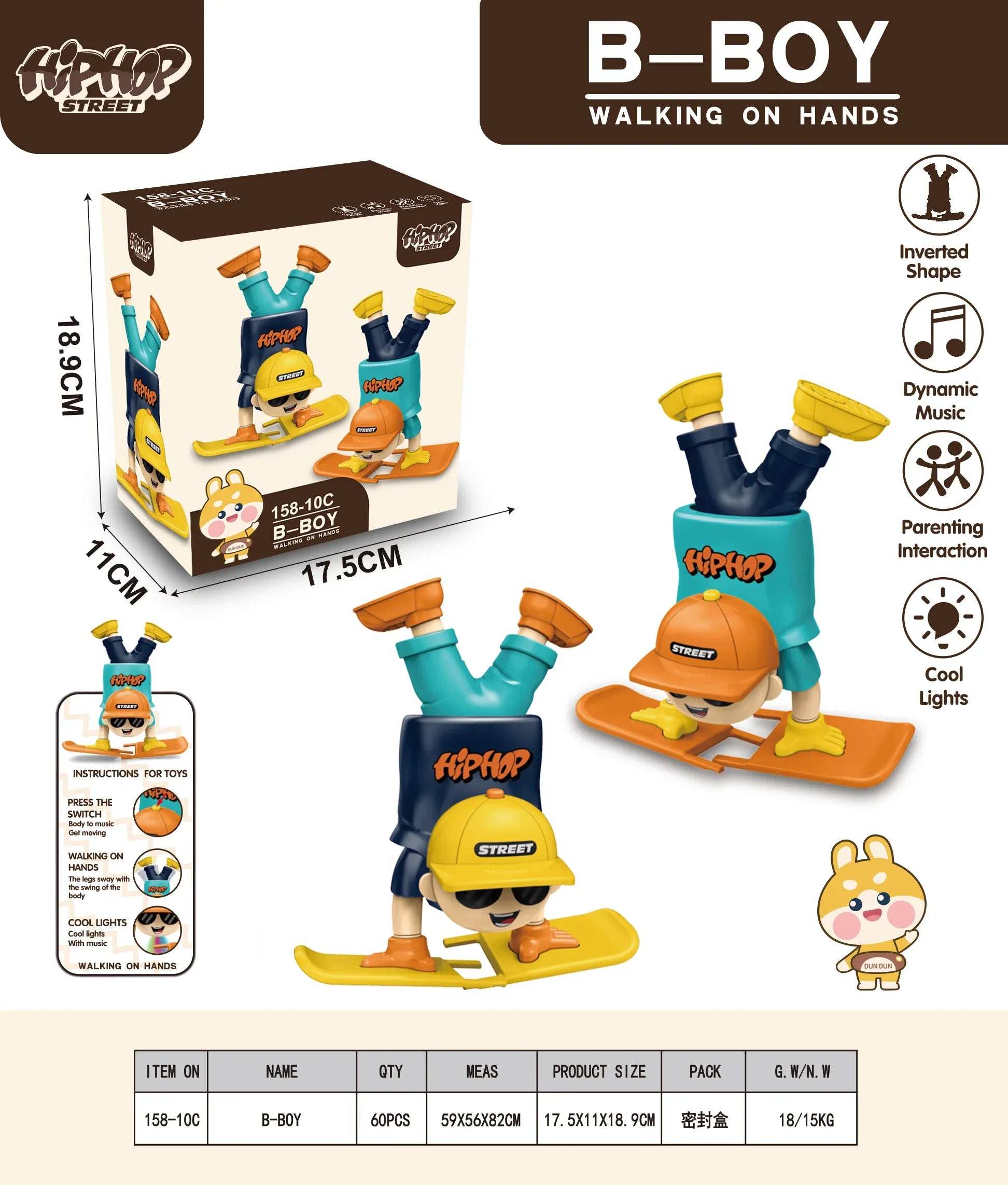Hib Hob Boy Walking on Hand Toy - Multicolor for kids in Kuwait